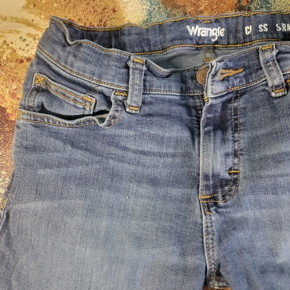 Wrangler Jeans Sz 10 Boys Pants Husky blue Casual Outdoor Straight Leg Denim Kid - Picture 7 of 10